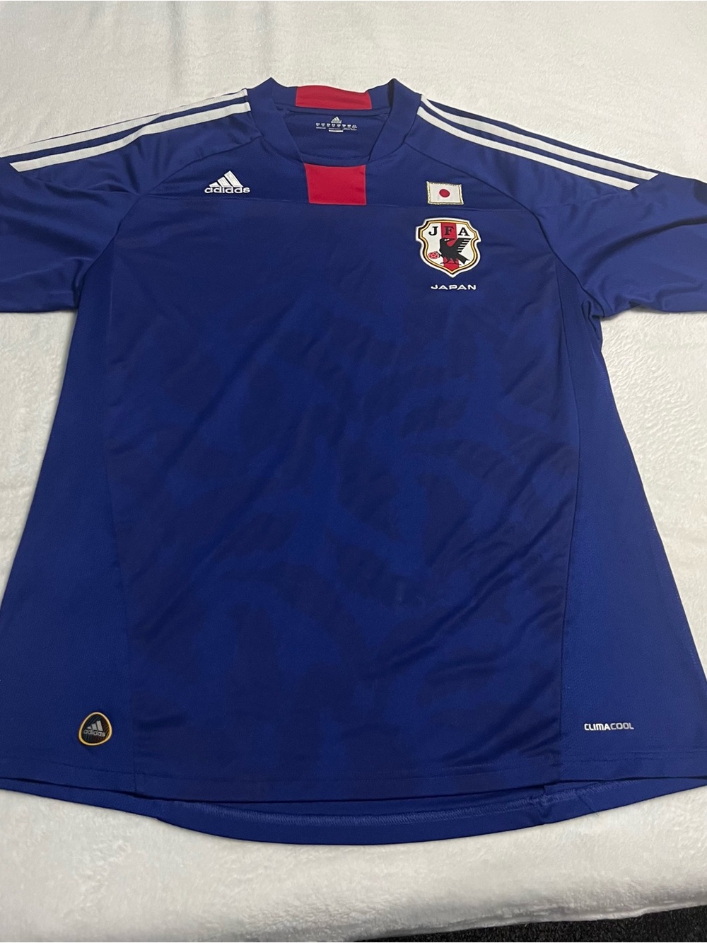 adidas Blue Japan National Team Football Jersey with White Stripes